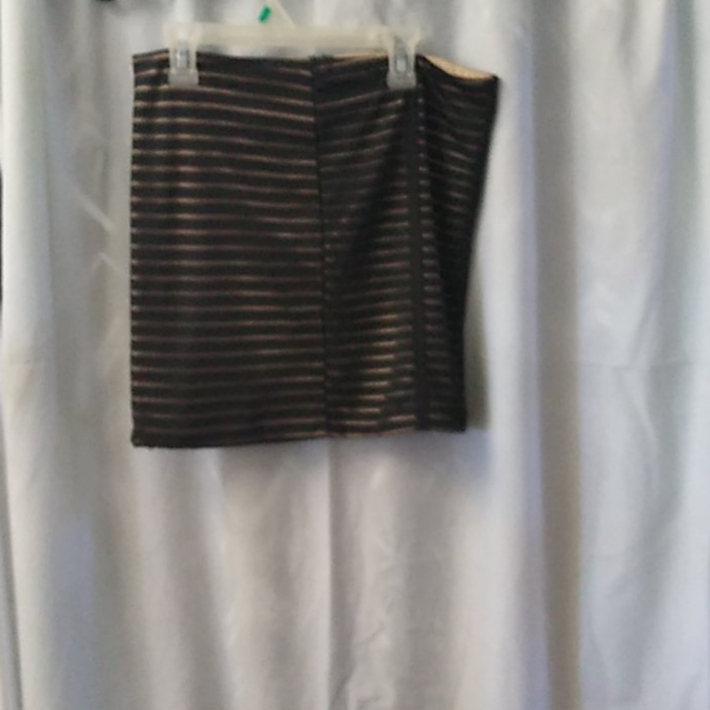 XXI black sheer over beige mini skirt